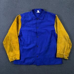 Proban FR-7A Jacket Mens XL Leather Suede Workwear Snap Button Shirt Shacket USA